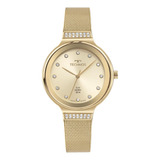 Relógio Technos Feminino Gl32bd/1d Safira Mesh Dourado