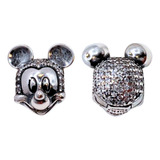 Charm Clip Pulsera Mickey Mouse Epcot, Plata 925, Circonitas