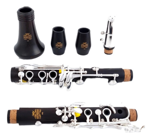 Clarinete Madeira De Ébano Original Chaves Banhadas Em Prata