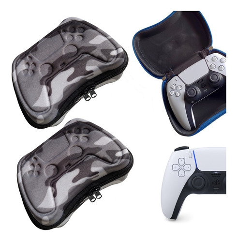 Dois Hard Cases Eva P/ Controle Ps5 Estojos Protetor Rígidos