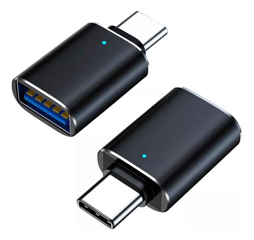 2 Adaptadores Usb 3.0 Hembra Usb Tipo C Macho Otg Gris Negro