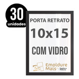 Kit 30 Porta Retrato Foto 10x15 Com Vidro Moldura De Madeira