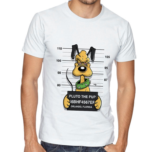 Camiseta Luxo Pluto Disney Preso Prisão Cachorro Mickey