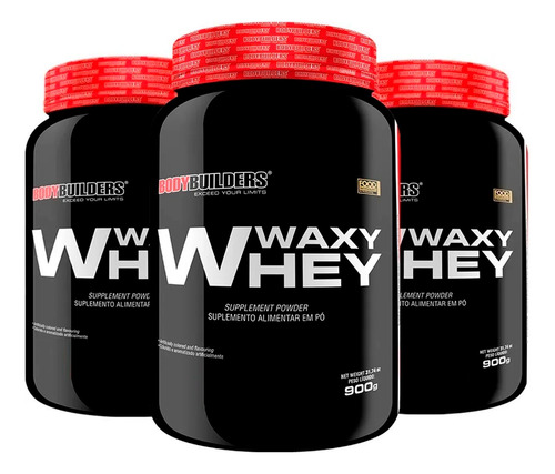 Combo 3x Whey Protein Waxy Whey 900g - Pronta Entrega!