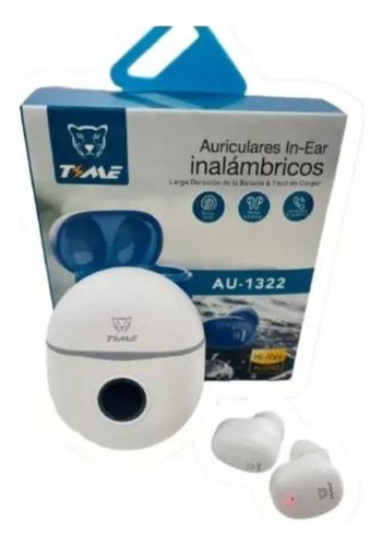 Auriculares In Ear Bluetooth Time Au-1322 Tactil Inalambrico Color Blanco Luz Blanco