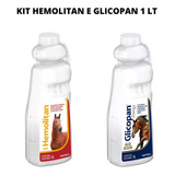 Kit Glicopan Energy 01lt E Hemolitan 01lt Cavalos Equinos