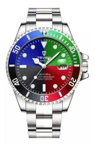 Reloj Tevise Colores Deportivo Impermeable Acero-inox Wr 30