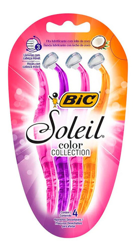 Rastrillos Desechables Bic Soleil Color Collection 4 Piezas