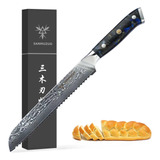 Sanmuzuo Cuchillo De Pan De 8 Pulgadas, Hoja Dentada De Acer