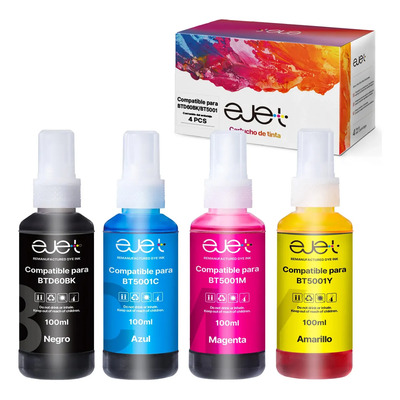 4 Pack Tinta Compatible Para Brother para Bt-d60bk Para Bt5001 T220 T520 T720 T920 Kit4 Tinta Black Cyan Magenta Yellow | Envío gratis