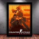 Quadro Decorativo Poster Gamer Counter Strike Cs Go 43x33 Cm