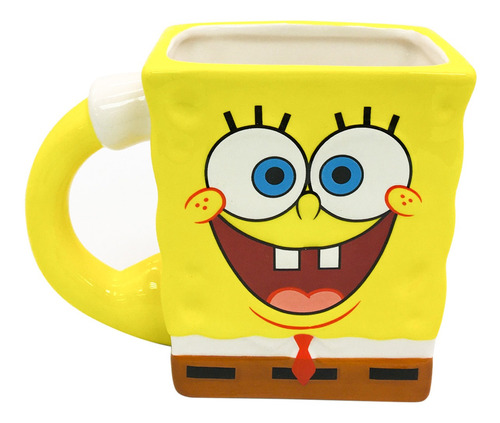 Taza Cafe Grande De Ceramica 3d Bob Esponja 384ml Colección