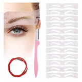 Set X12 Plantillas Para Cejas,diseño,corte+cuchilla Incluida