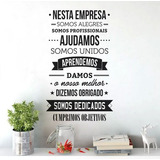 Adesivo Parede Decorativo Frase Motivacional Nesta Empresa Cor Preto