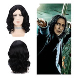 Peluca De Cosplay Negra Severus Snape De 35 Cm, Peluca Rizad