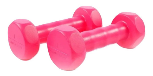 Mancuernas 2 Kg Pvc X Par Pesas Hexagonal Plastico Gym