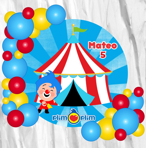 Fondo Banner Candy Bar Personalizado Plim Plim 100x100cm