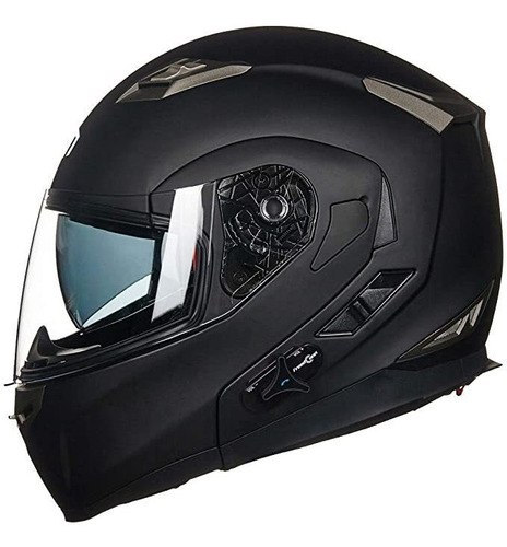 Ilm - Casco De Motocicleta Modular Con Visera Solar Abatibl.