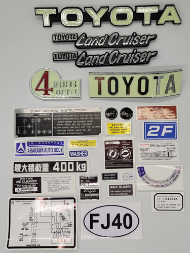 Toyota Land Cruiser Fj40/43 Emblemas Y Calcomanias Tipo Orig