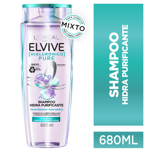 Shampoo Elvive Hialurónico Pure 680 Ml