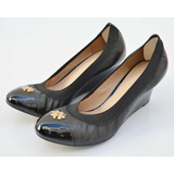 Sapato Tory Burch Jolie Preto Salto Anabela 65mm