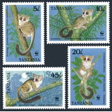 1989 Wwf Fauna- Primates Gálagos - Tanzania (sellos) Mint