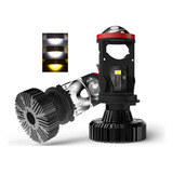 Kit De Faros Led H4 De Lupa Y7s Tricolor Altos Y Bajos