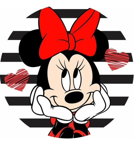 Painel Minnie Vermelha Redondo Tecido 1,50 C/elástico 1,50 X