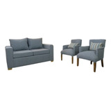 Juego Living Sillon 2 Cuerpos+2 Sillas Materas C/apoya Brazo