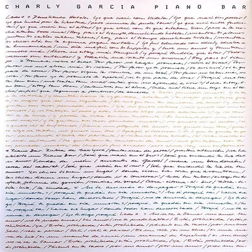 Charly Garcia Piano Bar Vinilo Lp Nuevo Reedicion 2020