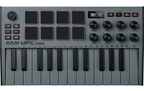 Akai Mpk Mini Mk3 Controlador Midi 25 Teclas Gris