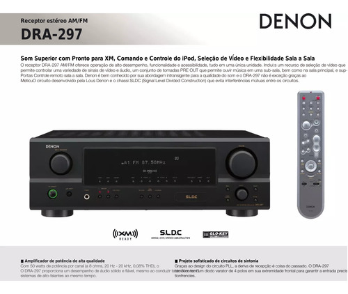 Receiver Denon Estéreo Modelo Dra-297