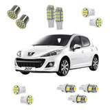 Kit Led Super Branca Lanterna Teto Placa Re Peugeot 307