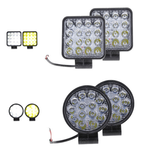 Par Faros 14 0 16 Led Axuliar Bicolor Blanco Ambar Chico