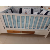 Cama Cuna Para Niño Color Blanco, Incluye Lencería.