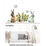 Vinilos Infantiles Bambi Conejos Acuarelables Autoadh 130x70