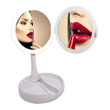 Espejo Doble P/ Maquillaje C/ Luz Led Tactil Usb Aumento X10