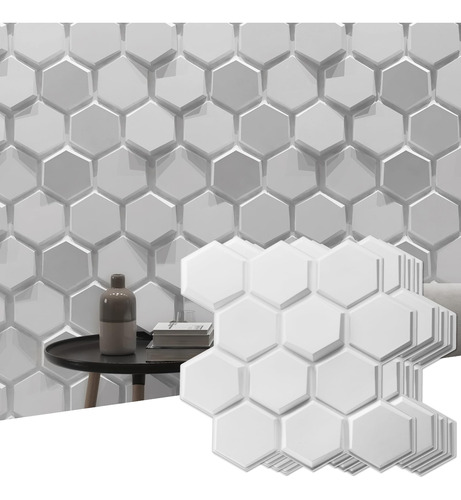 Art3d Textures - Paneles De Pared 3d, Diseño Hexagonal Bla.