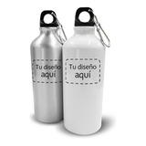 2 Cilindro Bote Agua Aluminio 600ml. Personalizado