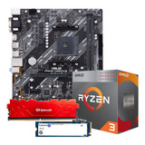 Kit Gamer Placa Mãe Asus A520m-e Ryzen 3 3200g 16gb M.2 1tb