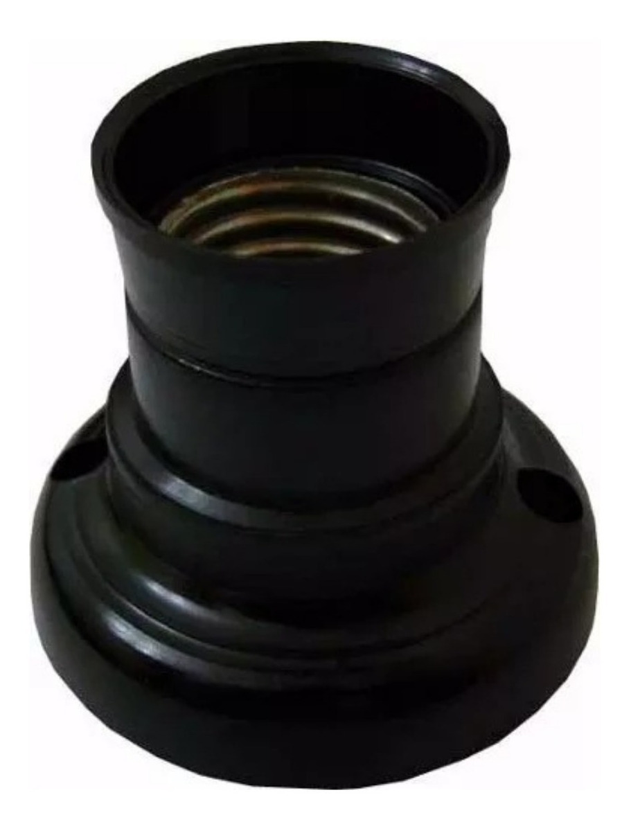 PORTALAMPARA RECEPTACULO RECTO NEGRO E27