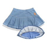 Saia Short Infantil Jeans Fake Varias Cores Menina 1-10 Anos