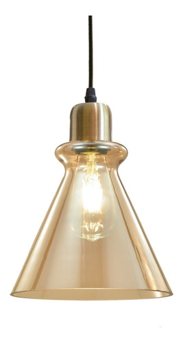 Colgante Vintage Vidrio Bronce Dorado Moderno M47 Led Mks