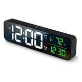 Reloj Digital Despertador, Pantalla Grande, Negro