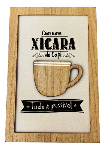 Quadro Decorativo Placa Mdf Cantinho Do Café 20x30cm Cozinha