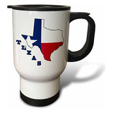 Bandera Del Estado De Texas En 3d En El Contorno Del Mapa Y