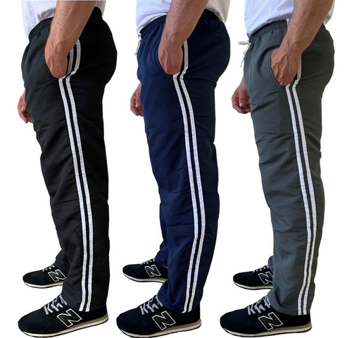 Combo 3 Calças Tactel Masculina Atacado Sem Forro Esportiva