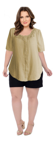 Camisa Mujer Bela Talles Xxl-xxxl-4xl Puro Algodón Mythos