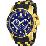 Relógio Invicta Pro Diver Pulseira De Borracha Ref 21929 Cor Da Correia Preto Cor Do Bisel Azul Cor Do Fundo Azul