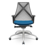 Cadeira Diretor Bix Autocompensador Slider Azul - Alumínio